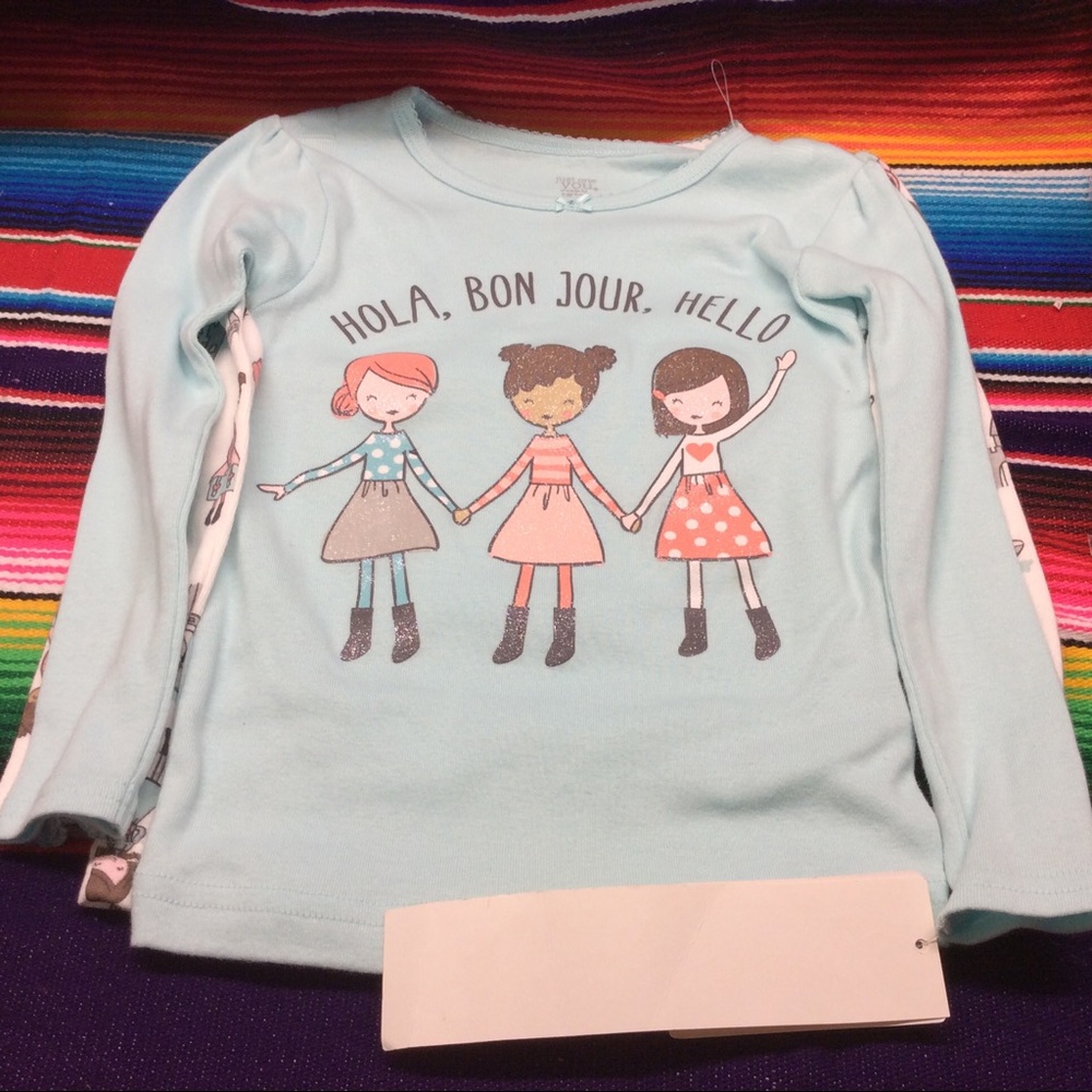 CARTER’S 100% COTTON TODDLER GIRL’S PAJAMA TOPS SET OF 2 SIZE: 3 T COLOR: MULTI - Picture 2 of 8